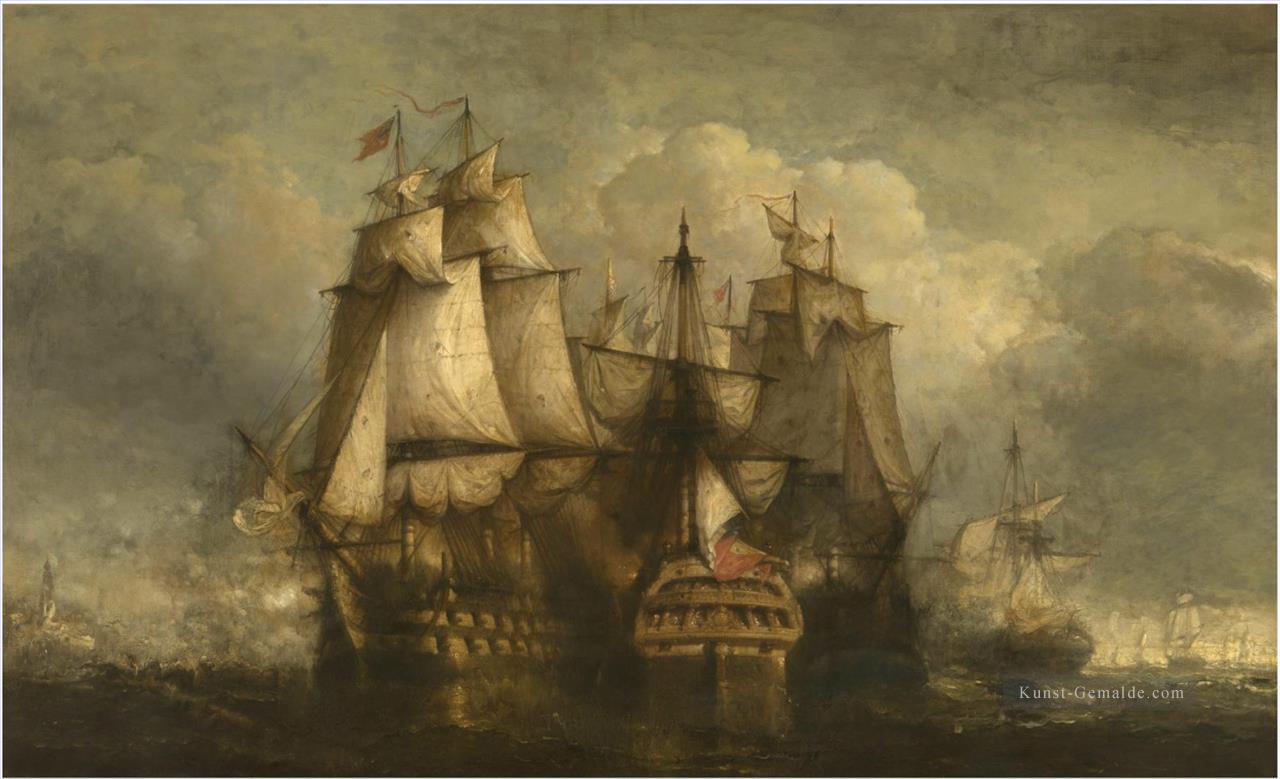 Hendrik Frans Schaefels Belagerung von Flushing von einem englischen Geschwader Seeschlacht Ölgemälde